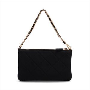 Prada Shoulder Black Impuntu Leather Chain Bag Tessuto Nylon